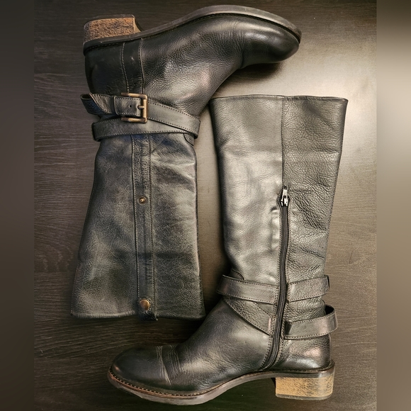 CORDANI WOMEN'S RIDING BOOT'S BLACK LEATHER ZIPPER CALF BOOTS Size 37 US Size 7 - Picture 4 of 11